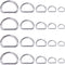 SBest 100 Pcs Silver Heavy Duty Metal D Ring Non Welded D-Rings Assorted Multi-Purpose Semi-Circular D Ring for Hardware Bags Ring Hand DIY Access...