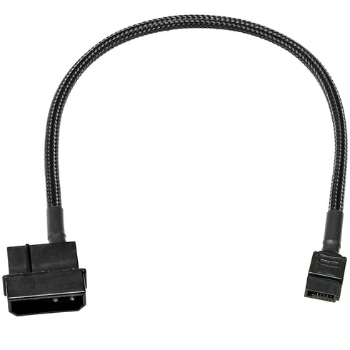 CRJ 4-Pin to Slimline SATA Power Adapter Cable - 12-inch (30cm), Black Sleeved - Power 6-Pin Slimline SATA Disk Drives with a 4-Pin Peripheral Mol...
