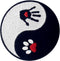 Dog and Human Ying Yang Patch Embroidered Applique Iron On Sew On Emblem...