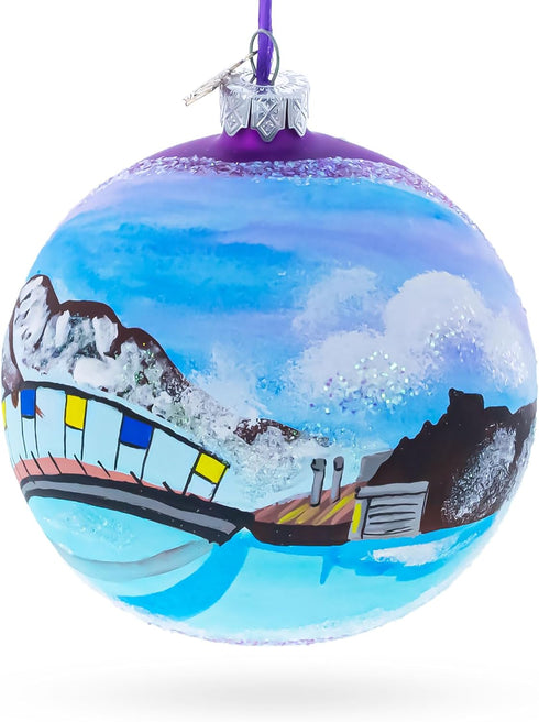 Blue Lagoon, Iceland Glass Ball Christmas Ornament 4 Inches...