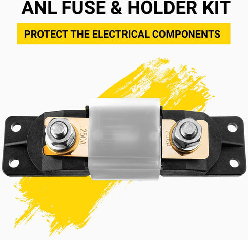 Spartan Power 150 Amp ANL Fuse & Holder Kit Black...