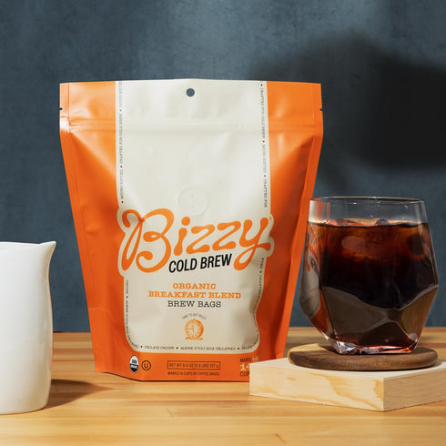 Bizzy Organic Cold Brew Coffee | Breakfast Blend | Coarse Ground Coffee | Medium-Light Roast | Micro Sifted | Specialty Grade | 100% Arabica | Bre...