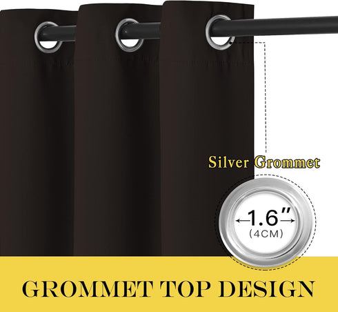 NICETOWN Bedroom Blackout Curtain and Drape - Energy Smart Thermal Insulated Solid Grommet Blackout Drapery for Living Room (1 Panel, 52-inch x 72...