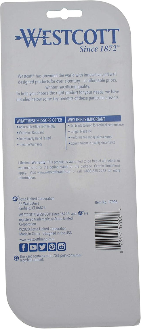 Westcott 8" Straight Stainless Steel Glide Scissors, 2 Pk (17906)...