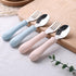 Toddler Utensils, 4PCS Fork and Spoon Kids Silverware with Silicone Handle Stainless Steel Utensils for Babies...