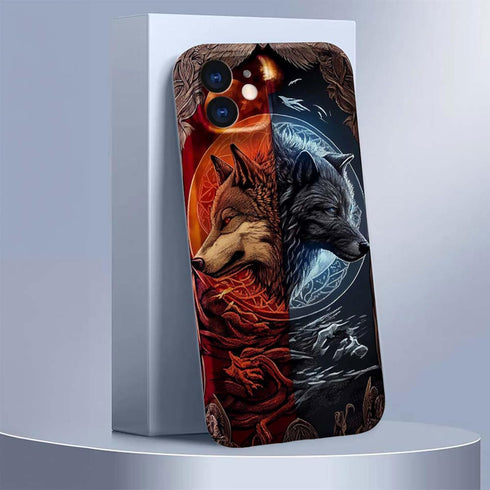 Case Compatible with iPhone 11 Case,Ancient Wolf Legend 3D Design Phone Case,Stylish Durable Shockproof Raised Bumper Corners Case for 11 6.1 inch...
