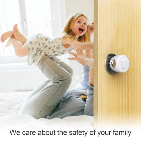 Door Knob Safety Cover for Kids, Child Proof Door Knob Covers, Baby Safety Door knob Handle Cover Lockable Design (4 Pack)...