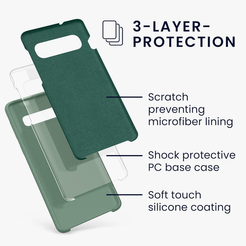 kwmobile Case Compatible with Samsung Galaxy S10 Case - TPU Silicone Phone Cover with Soft Finish - Forest Green...
