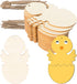 Egg Chicken Shape Wooden Easter Egg Cutouts Blank with Twines Wood Slices Ornaments for Christmas Birthday Party Happy Easter Spring Home Decor DI...
