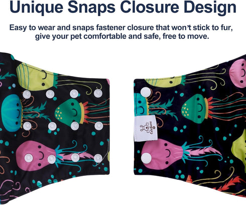 CuteBone Washable Dog Diapers Male with Snaps Reusable Doggie Belly Band for Male Dogs Wraps 3pcs a Pack KDM05XS...