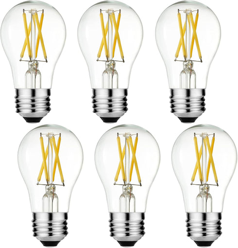 LiteHistory A15 LED Bulb 6W Equal E26 Bulb 60 Watt Non-Dimmable E26 Edison Bulb Neutral White 4000K Clear AC120V 600LM E26 LED Bulb for Ceiling Fa...