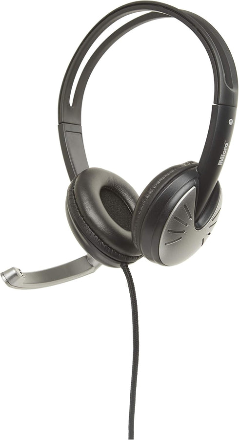 IMME282 USB Dual Headset with Adjustable Microphone Noise Cancelling and Volume Control, Wired Headphone for PC, Laptop and Computer......