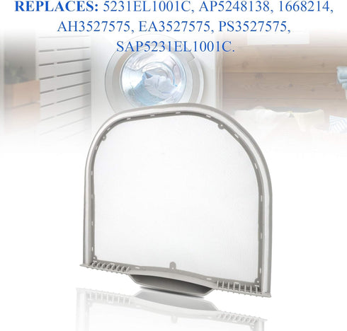 5231EL1001C Dryer Lint Filter Replacement for LG & Kenmore Dryer Parts dle4870w, dlex5170w, dle1101w, dlex7800we, dlex5101w, Replaces 1668214, ps3527575, ap5248138