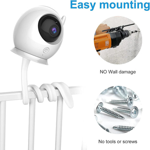 Universal Baby Monitor Mount Shelf Flexible Camera Stand No Drilling for Nursery Baby Monitor Crib Holder Compatible with Baby Monitor Camera with...