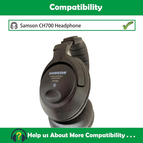 Premium Replacement Earpads Cushions Compatible with Samson CH700 CH-700 Headphones Ear Pads with Softer Protein Leather and Memory Foam...