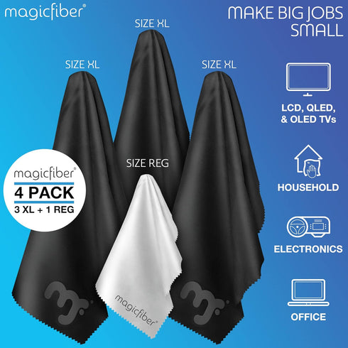 MagicFiber Extra Large Microfiber Cleaning Cloth - Premium Cloth for TV, Screens, Windows, Mirrors & More...