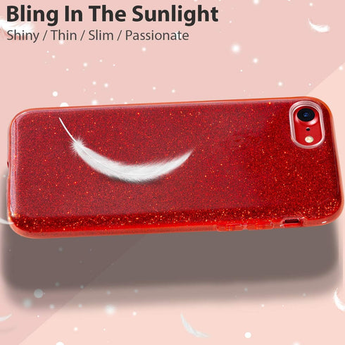 MATEPROX Compatible with iPhone Se case,iPhone 8 case,iPhone 7 Glitter Bling Sparkle Cute Girls Women Protective Christmas Case for iPhone 7/8/SE ...