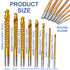Titanium Coated HSS Twist Drill Bits - 8Pcs 3-10mm Serrated Grooving Cutting Carpenter Side Cutting Tap Spiral Saw Drill Bit Woodworking Wood Meta...