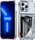 for iPhone 13 Pro Max Case Wallet Clear Protective Phone Case with Credit Card Holder Heavy Duty Protection Shockproof Anti-Scratch Anti-Yellow Co...