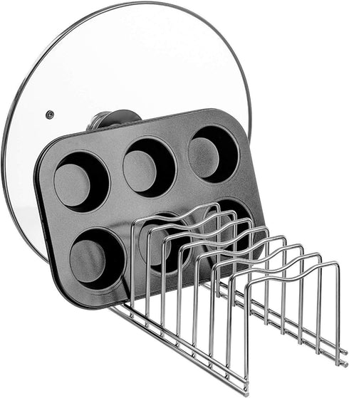 SANNO Pot Lid Organizer Pot Lid holder, Pots and Pans Organizer Drawer Plate Organizer for Bakeware Dish Plate, Cutting Boards, Pots & Pans, Servi...