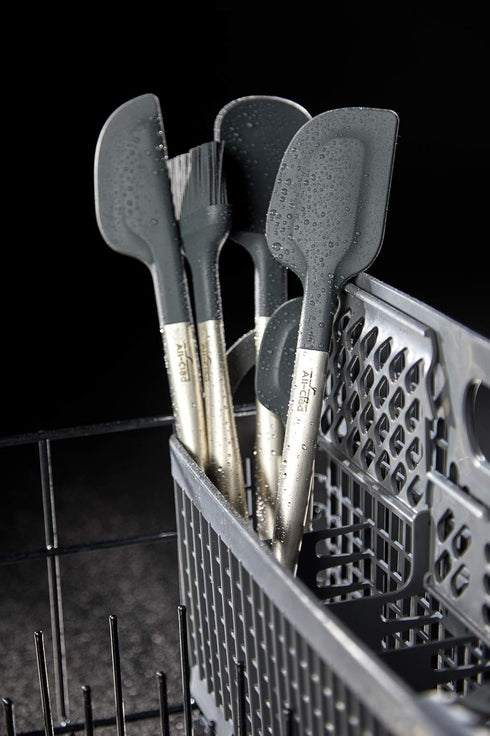 All-Clad Specialty Silicone Kitchen Gadgets Spatula Kitchen Tools, Kitchen Hacks Silver, Stainless Steel and Black...