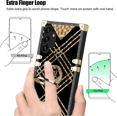 KuDiNi for Samsung Galaxy A13 5G Case, a13 5G/4G/A04S Phone Case for Women Square Case Shockproof TPU Retro Elegant Classic Luxury Edge Full Prote...
