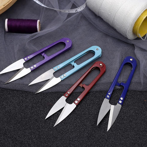 JINJIAN Thread Snips Sewing Scissors 4.9'', 6PCS Small Trimming Clippers U Shape Yarn Cutter for Embroidery Cross Stitch Sewing Craft Supplies(COL...