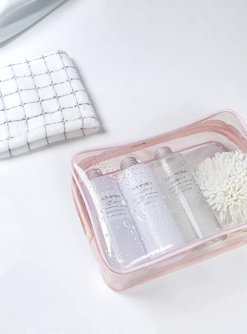 Clear Pouch Small, Clear Makeup Bag, 6.6"x2.3"x4.7" Size TSA Approved Toiletry Bag, Clear Travel Bags for Toiletries, Clear Cosmetic Bag for Women...