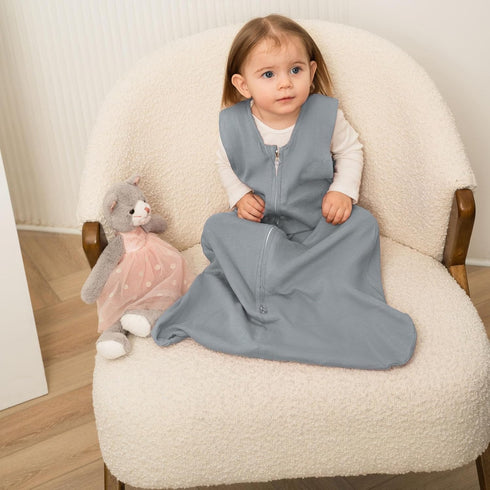 Baby Wearable Blanket, Breathable Cotton Sleep Sacks for 6-12 Months, 3 Pack Sleeping Bag Sack, Medium Size, 2-Way Zipper, 0.5 Tog...