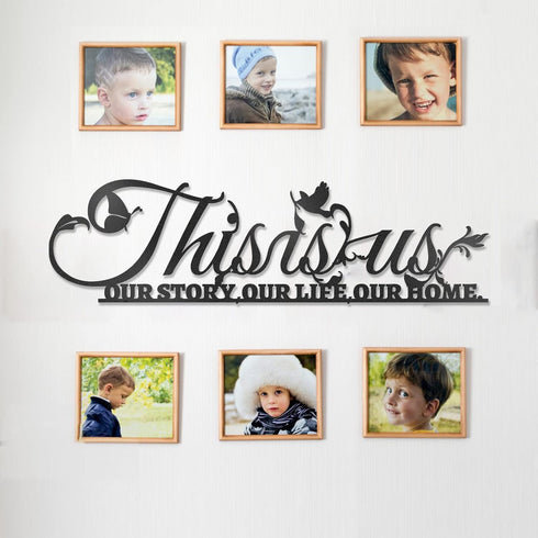 This is Us Our Life Our Story Our Home Metal Word Sign Decor Black, Home Decor Metal Decorations for Living Room Bedroom, Inspirational Letters Qu...