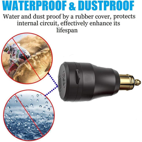iMESTOU Aluminum DIN Plug 30W 5A Power Delivery Motorcycle Dual USB Charger QC 3.0 Quick Charge Power Adapter Waterproof Fits for 12V-24V BMW Duca...