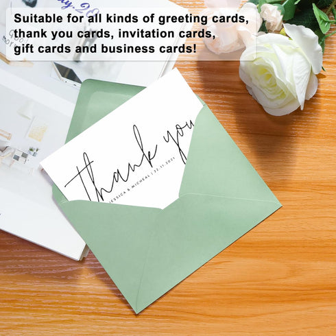 50 Pack A7 Envelopes, Sage Green Greeting Card Envelopes Self Seal, 5.24 x 7.24 in Envelopes for Birthday Graduation Baby Shower Wedding Invitatio...