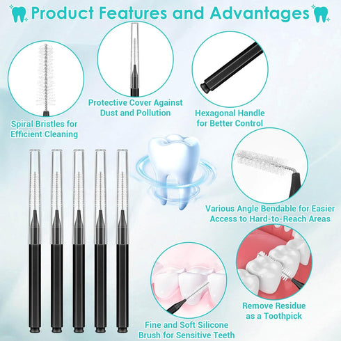 300PCS Interdental Brushes for Braces, Soft and Bendable Dental Brush for Orthodontic Braces, Braces Cleaner Brush Tooth Pick Teeth Flossers Brush...