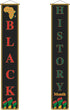 Pudodo Black History Month Porch Banner African American Afro National Holiday Front Door Sign Wall Hanging Party Decoration...