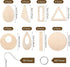 Hicarer 197-Piece Wooden Dangle Earring Making Kit, Including 48 Wooden Pendants, 100 Jump Rings, 49 Earring Hooks for DIY Craft Jewelry Making Su...