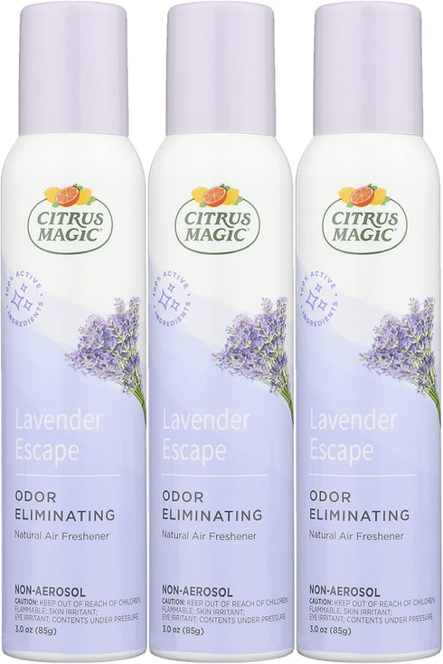 Citrus Magic, Lavender Escape, Natural Odor Eliminating Air Freshener Spray, 3-Ounce, 3 Fl Oz (Pack of 3), 3 Count...