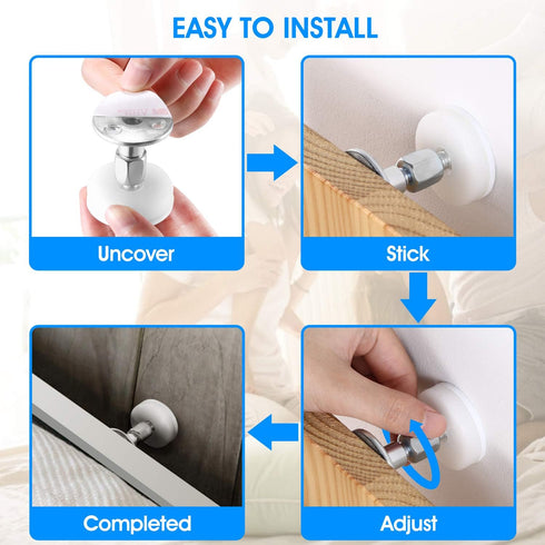 4PCS Adjustable Bed Frame Anti-Shake Tool (Upgraded) for Loft Beds, Headboard Stoppers with Free Furniture Pads and Screws, Protect The Wall from ...