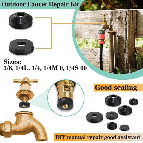 158 Pcs Faucet Rubber Washers and Garden Hose Gasket Assortment Kit for Assorted Outdoor Faucets Stem Worn and Plumbing Garden Shower Hose Washer ...