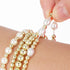4 Pcs Pearl Gold Bracelet Stack Gold Plated Dainty Gold Pearl Bracelet Stackable Stretch Bead Ball Bracelet Set Bohemian Gold Beaded Bracelets Jew...