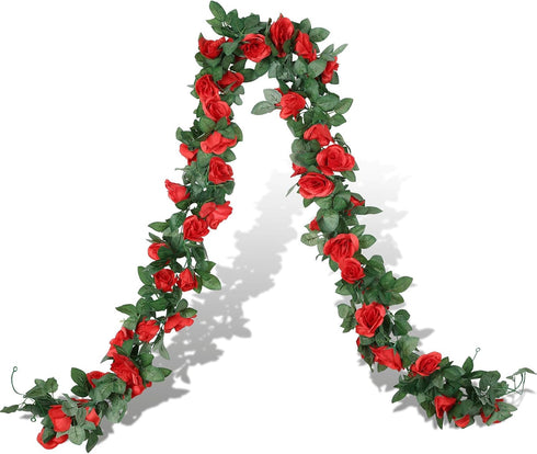 Syhood Artificial Rose Garlands Rose Vines Leaves Banners Hanging Fake Floral Garland Flower Vine for Wedding Arch Ceremony Home Garden Outdoor Pa...