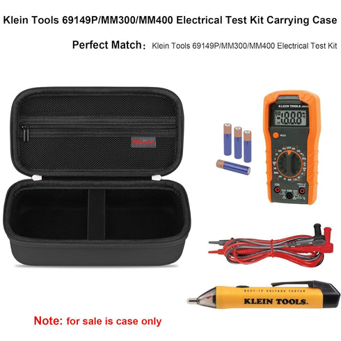 Carrying Case for Klein Tools 69149P/ MM300/ MM400 Electrical Test Kit, Electrician Digital Multimeter Meter Equipment Travel Holder Tool Pouch, P...