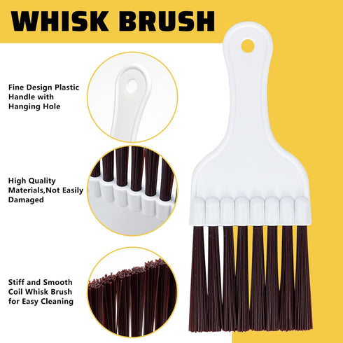 Air Conditioner Condenser Fin Cleaning Brush 3 Pieces,Stainless Steel Straightener Coil Comb Brush,Refrigerator Coil Cleaning Whisk Brush Tool Set...