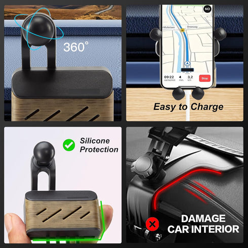 for Tesla Model 3 & Model Y Air Vent,2in1 Car Phone Mount Base with Yellow Aromatherapy Grid,Gravity Automatic Clamping Holder for All Cellphone i...