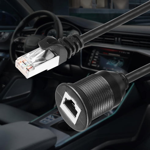 SinLoon RJ45 Panel Flush Mount Cable 3FT RJ45 Male to Female Car Flush Mount Cable Cat6A Cable for Car Truck Boat Motorcycle Dashboard Computer et...
