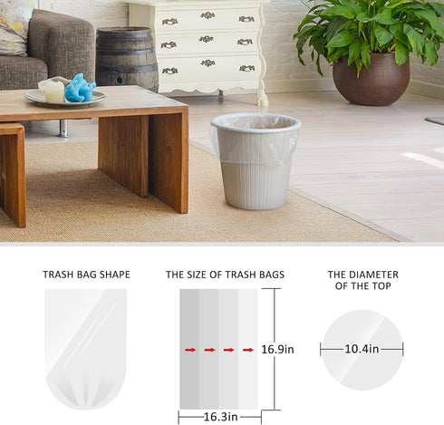 1.3 Gallon(Fit 1.2-1.3 Gal)100 Counts Strong Trash Bags Garbage Bags by Teivio,Small Waste Basket Liners,Fit 1,1.2,1.3 Gal,Bathroom Trash Can Bin ...