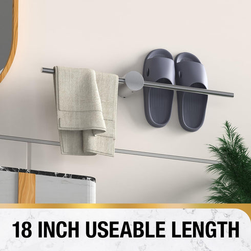 HITSLAM 18 Inch Brushed Nickel Towel Bar, SUS304 Stainless Steel Single Base Towel Rack Wall Mounted, Modern Home Decor Bathroom Towel Holder with...