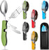 Folding Camping Utensils Cutlery Set 4-in-1 Stainless Steel Spoon Fork Knife Bottle Opener Set Detachable Tableware Pocket Kits Backpacking Cutler...