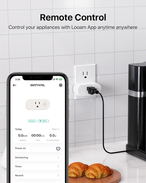 Smart Plug Work with Alexa, Home Mini Socket Wireless 2.4GHz Wi-Fi & Bluetooth, No Hub Required, Remote Control Outlet with Timer Function, App Co...