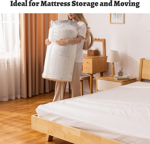 Mattress Vacuum Storage Bag Zippered Mattress Bag Vacuum Sealer Bag for Memory Foam Mattress Moving Shipping Storage...