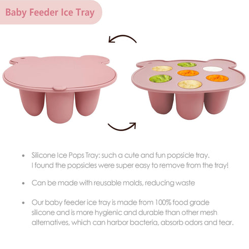 Big spinach Silicone Freezer Tray Baby Fruit Feeder Food Teething Set Must-Have Pacifiers and Food Storage Containers for Babies 6 Months and Up...